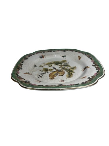 Antique Hua Rong Tang Zhi Famille Flower Bird Square Wall Plate Gold Trim - Bild 3 von 12