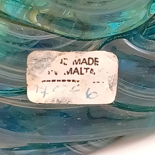 SIGNED Mdina Maltese Blue & Brown Glass Knot Sculpture - Picture 3 of 10