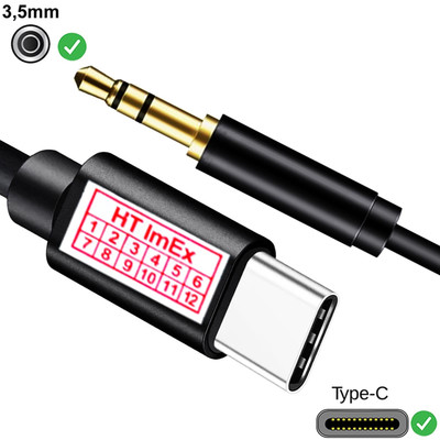 1m Anschluss USB C Klinke Aux Kabel Typ C auf 3.5mm Klinkenkabel für Samsung