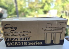 iSpring WGB21B 2-Stage Whole House Water Filter System, 4.5"X10" Filter 1" Ports