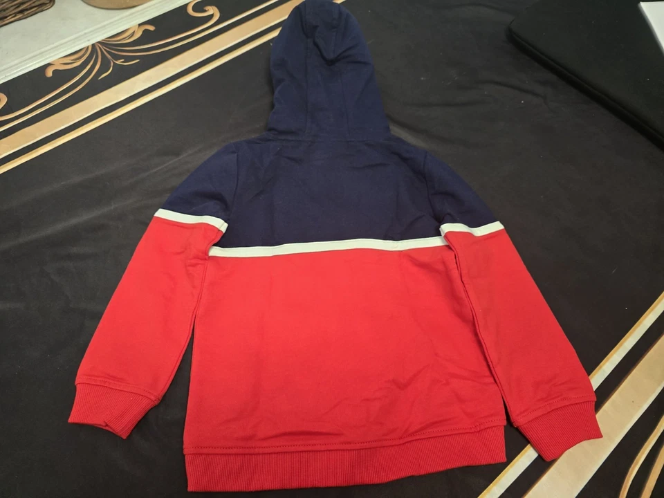 Sudadera con Capucha Clásica FILA Colorblock Azul Marino/Rojo/Blanco Niños Niños, Niñas 4T Nueva con Etiquetas Algodón  Foto 4 de 4