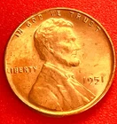 1951-P Lincoln Wheat Cent Penny GEM RD BU From an Original Bank Roll