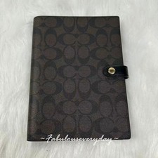 Coach Notebook In Signature Canvas In Brown Black 222 NWT