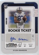 2021 Panini Contenders Rookie Ticket Stub 27/83 Kylen Granson #208 Auto 0qr6