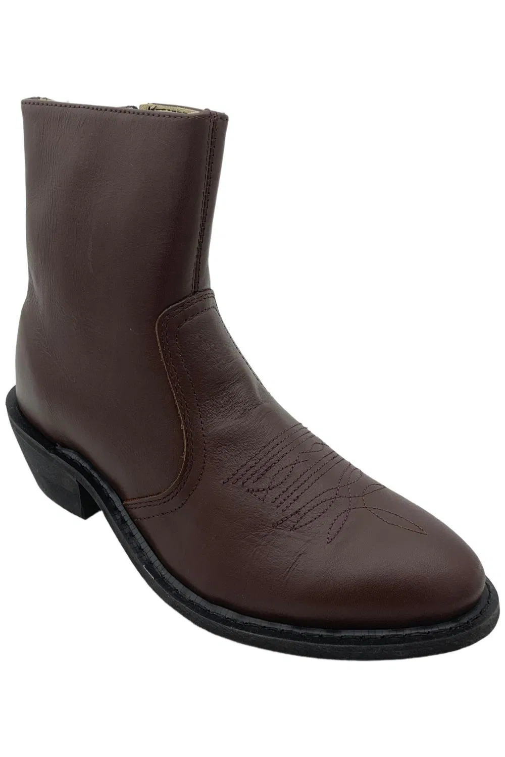 Leather Classics Men's 7-1/2'' Western Dress Leather Boots Dark Brown