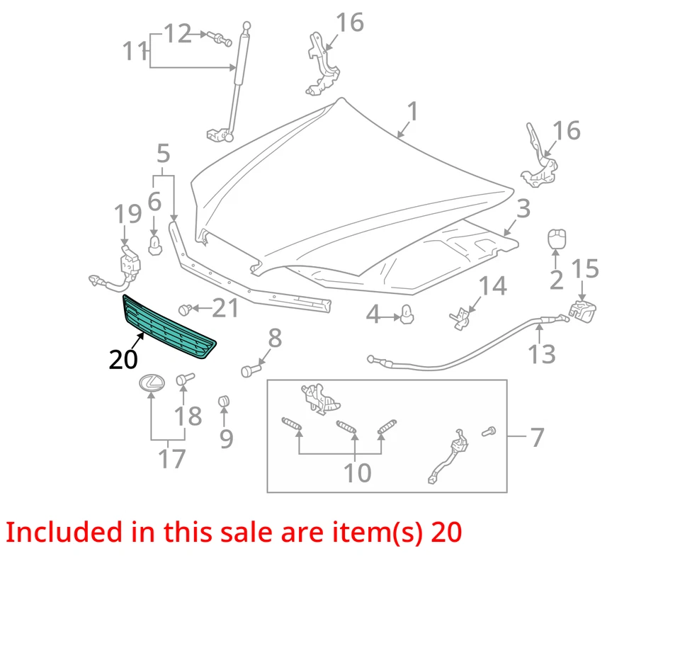 Parrilla de parachoques delantero para Lexus Es300 1997-1999 BA2JN Foto 2 de 3