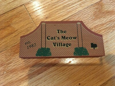 Cat's Meow Village Undated - Brick Town Sign Est 1982 - 1 of Many - Take a look!
