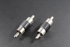 2 PACK RCA BARREL BUTT CONNECTOR COUPLER MALE TO MALE AUDIO CABLE WIRE