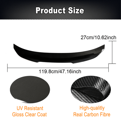 DRY Carbon Spoiler Posteriore Ala Labbro Adatto per BMW M4 F82 Coupe 2014-2019 - Foto 6 di 11
