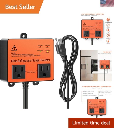 Enhanced Voltage Protector - Safeguard Refrigerators with 3Min Delay & 2 Outlets - Bild 1 von 9
