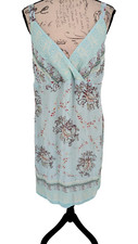 Y2K J.Jill Baby Doll Dress Size 14 Pastel BluePaisley Boho Whimsey