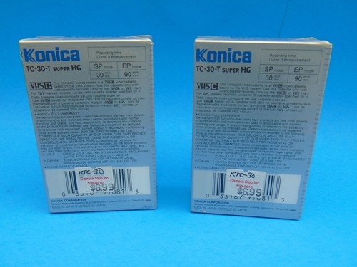 TC-30 TC-20 FUJI TDK KONICA 6 Compact VHS VHS-C Camcorder Tapes LOT of 6 NOS - Picture 8 of 11