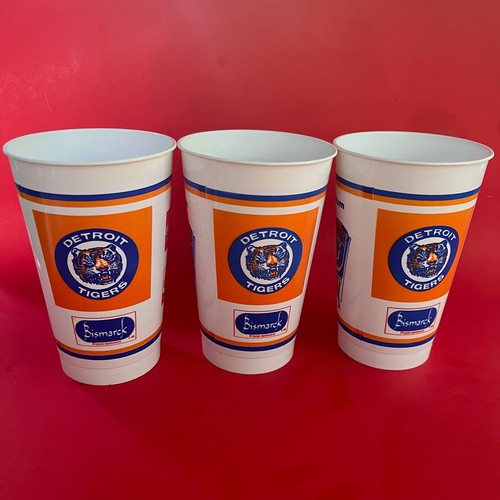 (4) Vintage TIGER STADIUM DETROIT TIGERS Plastikbecher - BISMARCK FOOD - selten Rarität - Bild 2 von 9
