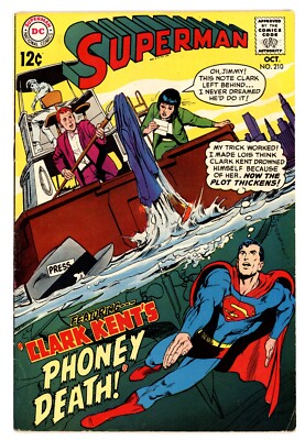 Superman (1st Series) #210 FVF 7.0 1968 Neal Adams Cover