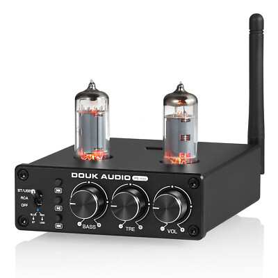 HIFI Tube Preamp with Bluetooth 5.0 Speaker Receiver Stereo Audio Amp USB Player