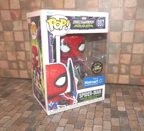 Funko Pop Marvel Mech Strike Monster Hunters Walmart Gitd Chase Spider-Man #997