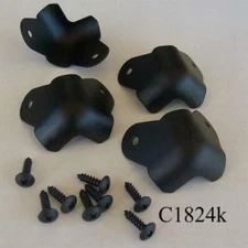 2 leg no lip black amp cabinet corners 4pc set