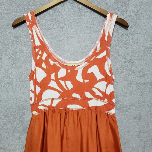 Velvet by Graham Spencer Dress Medium Fit Flare Silk Orange Pullover Sleeveless - Picture 3 of 15