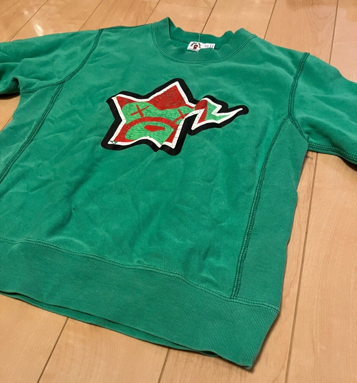 A BATHING APE (BAPE) Felpa manica lunga A BATHING APE bambino Milo Bape Star 120 circa 6T 7T verde