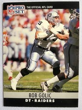 1990 NFL PRO SET BOB GOLIC FOOTBALL CARD #154 L.A. Raiders NM