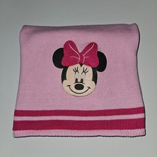 Disney Baby Minnie Mouse Pink Knit Baby Blanket Lovey 30x40