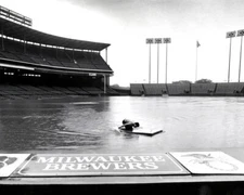 Brewers Milwaukee County Stadium Flooded Photo