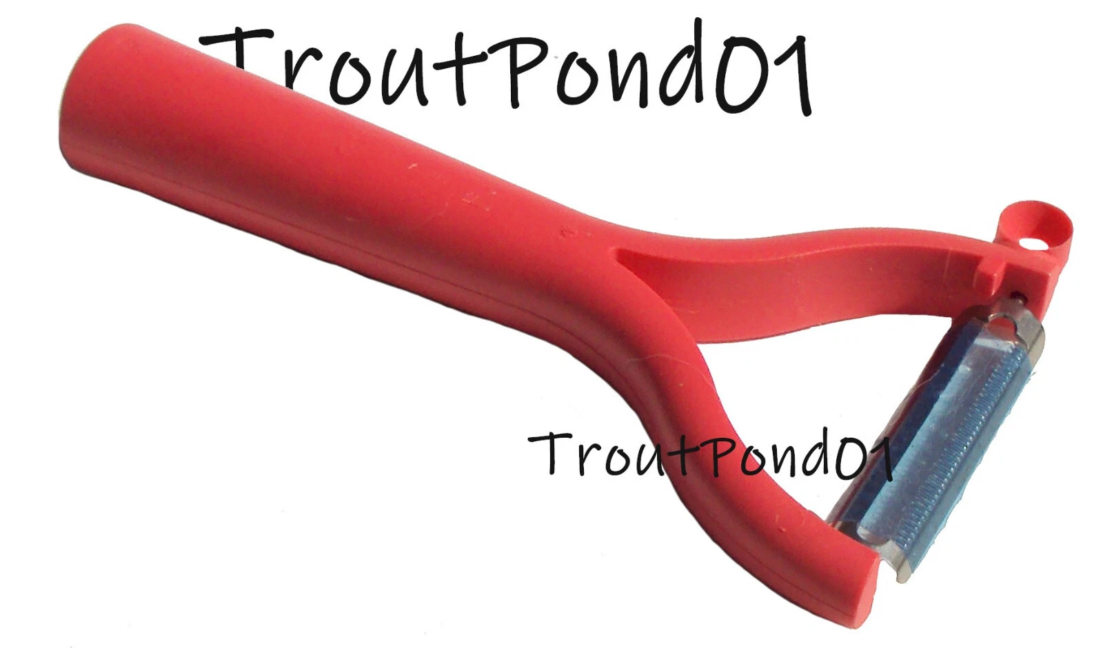 Tupperware Univeral Peeler Horizontal Red Handle Eye Removal Veggies Fruit New