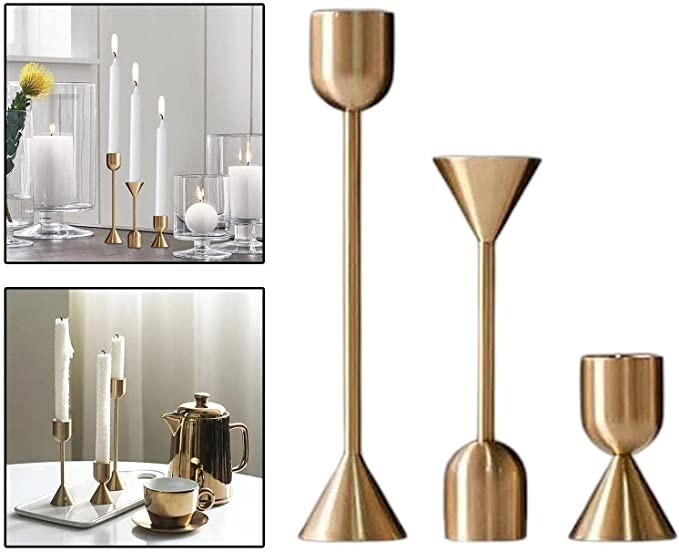 MagiDeal 3Pcs Modern Candle Holder, Taper Candles Candelabra,