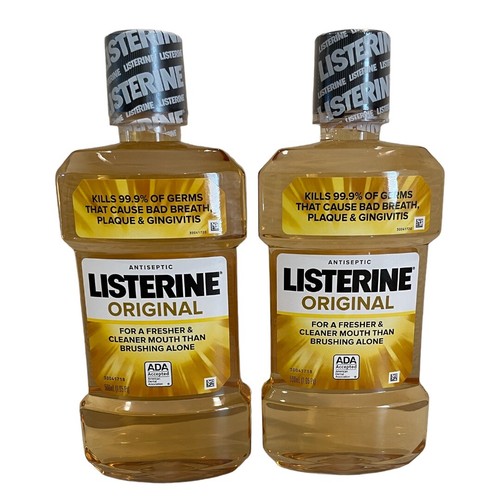 Listerine Original Antiseptic Mouthwash Lot of 2 GermKilling 500 ml