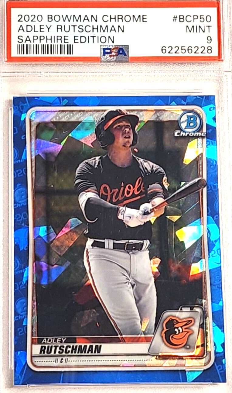 2020 BOWMAN CHROME ADLEY RUTSCHMAN SAPPHIRE EDITION #BCP50 PSA MINT 9