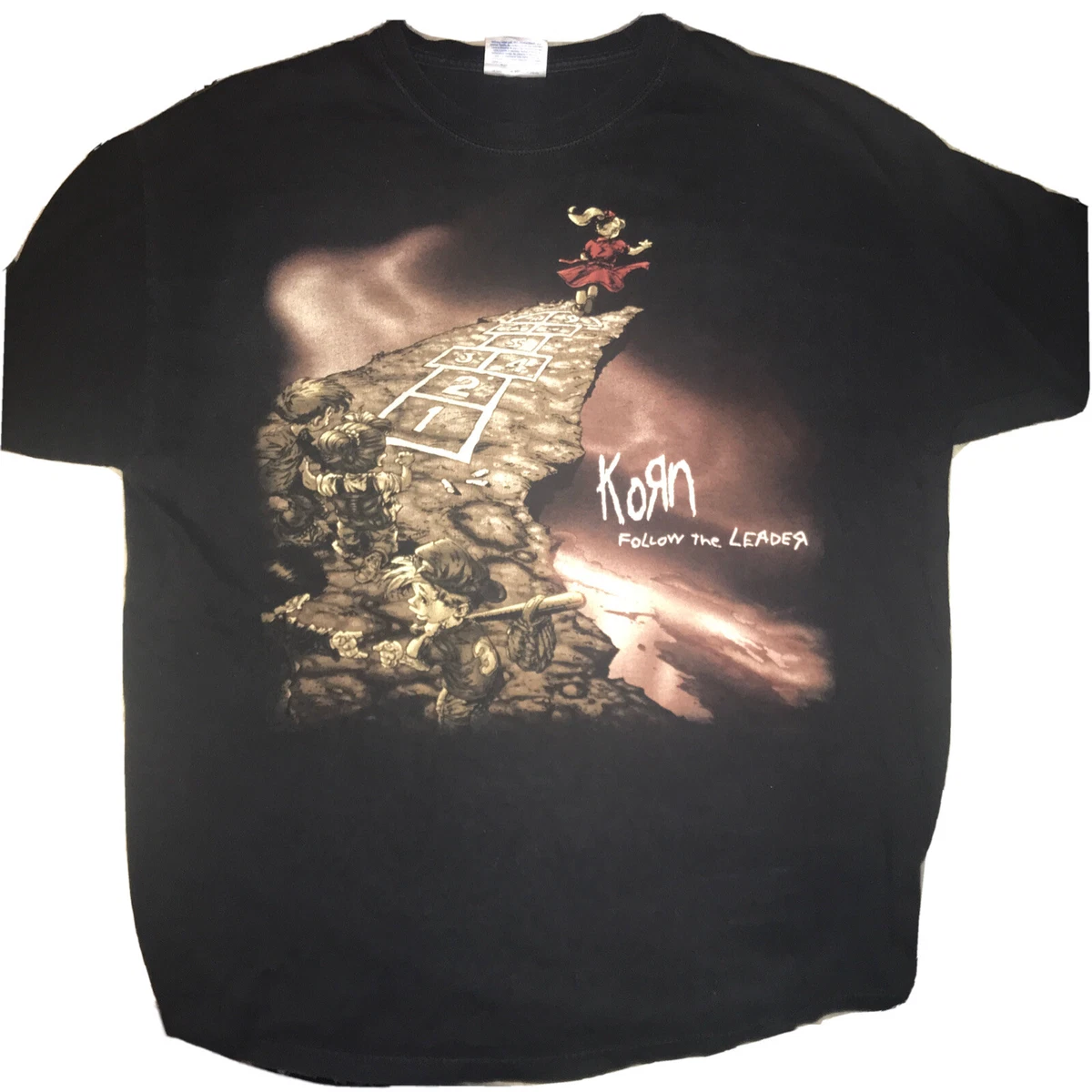 Korn Shirt Adult L Vintage Follow The Leader Black Metal Rock Band 1998 Concert