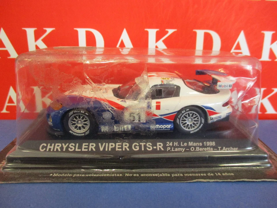Die cast 1/43 Modellino Auto Chrysler Viper GTS-R  24H Le Mans 1998 D. Lamy - Immagine 4 di 4