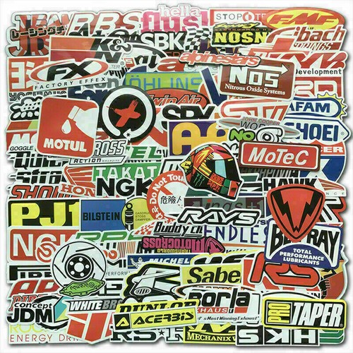 Automotive Sponsor JDM 100 Decals Stickers Pack V1 Racing Car Turbo Drift Lot - Picture 2 of 10