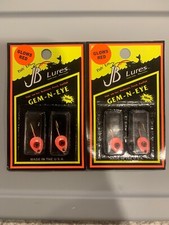 2 Packs JB Lures Gem N Eye Ice Fishing Jigs 1/16oz Neon Red