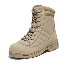 Men's Steel Toe Work Boots Safety Military Combat Work Shoes US Size 6.5-15