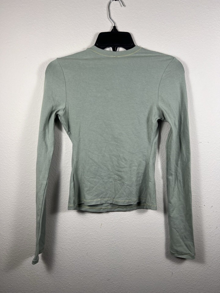 NWT S Skims Cotton Jersey Long Sleeve TShirt Mineral APTSH0647 eBay