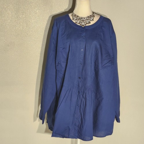 TUNICA DONNA DENTRO BLU MANICA LUNGA COTONE TAGLIA 38/40(5X)
