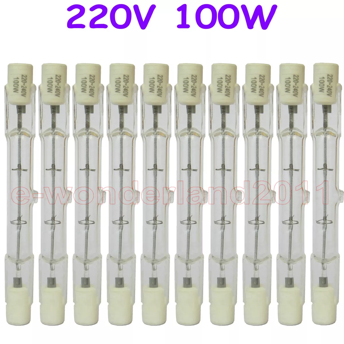10Pcs LIGHT BULB 220 240V 100W 100 WATT J TYPE T3 78mm R7s Double Ended Bulbs