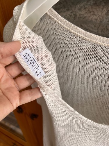 Brunello Cucinelli Pullover Seide Leinen creme sequin Pailletten Gr. S A-Linie - Bild 9 von 9