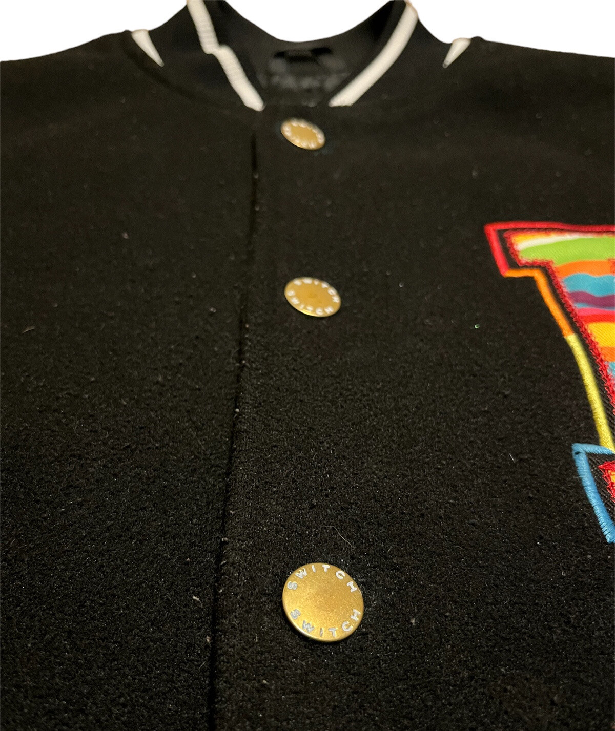 Switch Remarkable Varsity Jacket Black Button Men… - image 3
