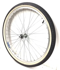 26" Bicycle Front Alloy Wheel 2.125" Whitewall Tire Beach Cruiser Bike #E5