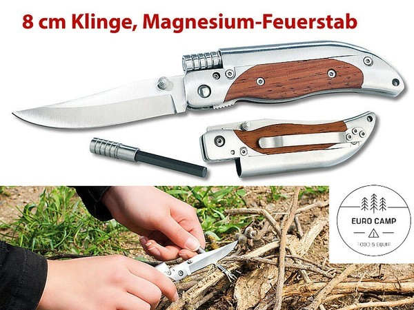 Neu Taschenmesser Klapp Messer Mit Feuerstahl FüR Survival Bushcrafting Feuer-image