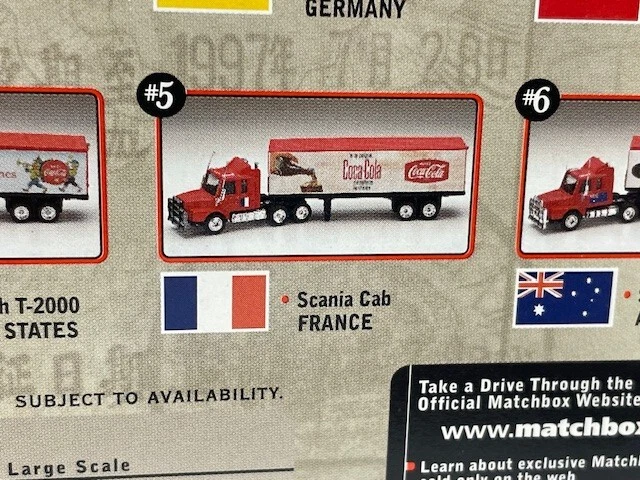 2000 Matchbox Coca Cola COKE AROUND THE WORLD, #5 France, Scania Cab, 1/64 - Image 4 of 4