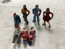  Vintage Barclay Red Blue White Skater Woman Winter Classic Figures Cast Lead