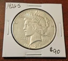 1926-S Peace Silver Dollar $1 Brilliant Uncirculated MS 90% - San Francisco Mint