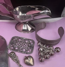 Grandma’s Art Deco Romantic Style Jewelry & Trinket Lot Mostly Vintage