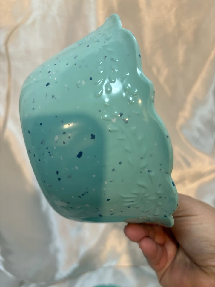 Juego de 4 cuencos de melamina de cereal moteado verde azulado Pioneer Woman Juliette 6,5" 26 oz Foto 4 de 4