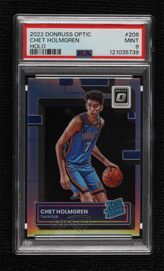 2022 Donruss Optic Rated Holo Prizm Chet Holmgren #208 PSA 9 MINT Rookie RC 2l4