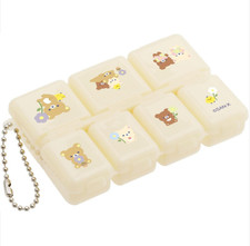 San-X Rilakkuma Pill Case Medicine Organizer Keychain Cute