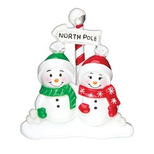 North Pole Family 2 3 4 5 6 7 8 9 Personalized Christmas Ornament